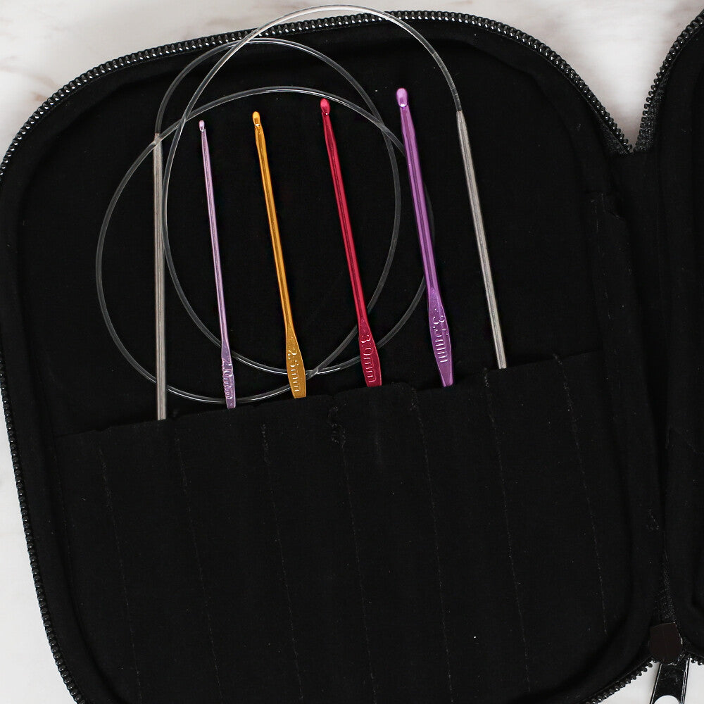 Loren Crochet Hook and Knitting Accessories Set with Case