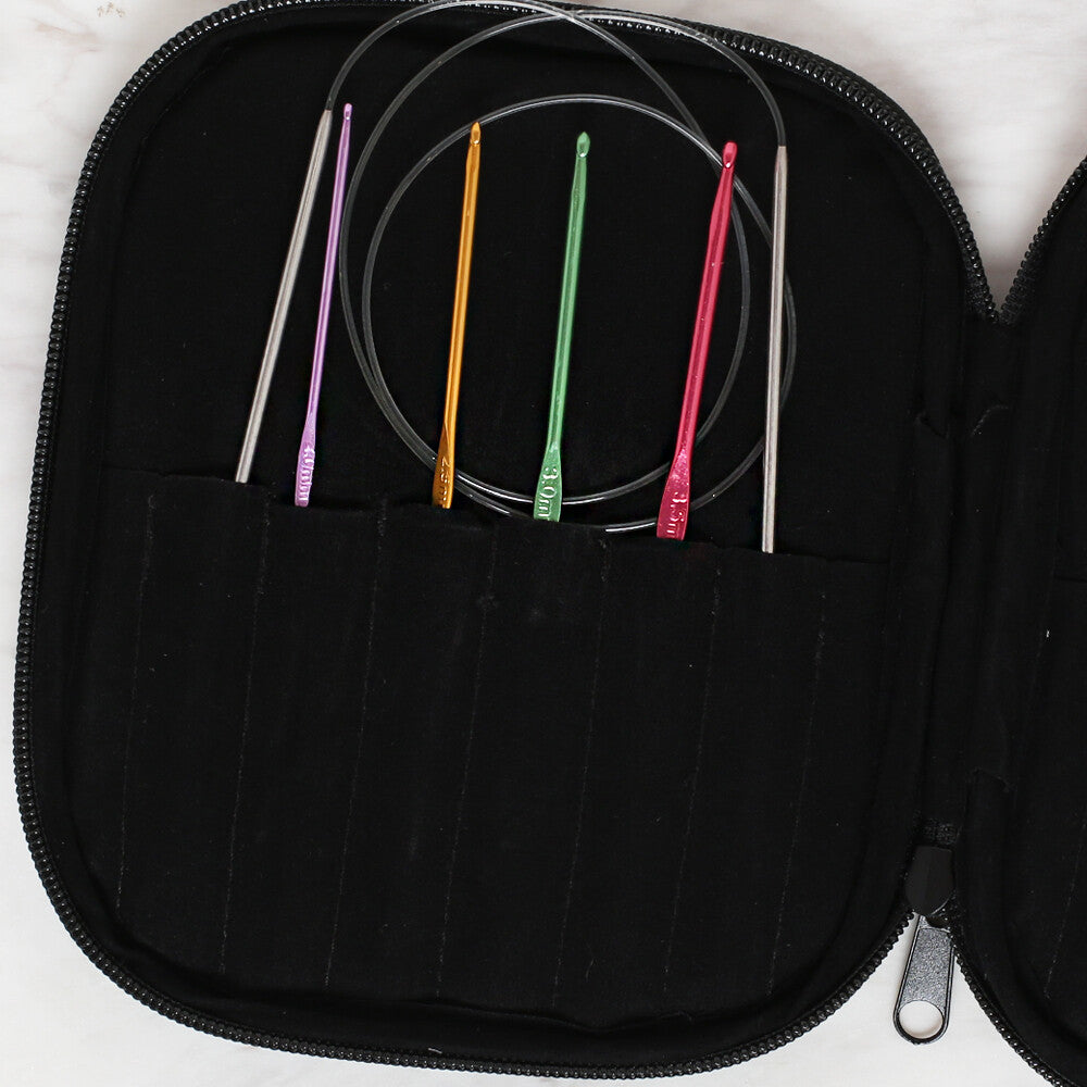 Loren Crochet Hook and Knitting Accessories Set with Case