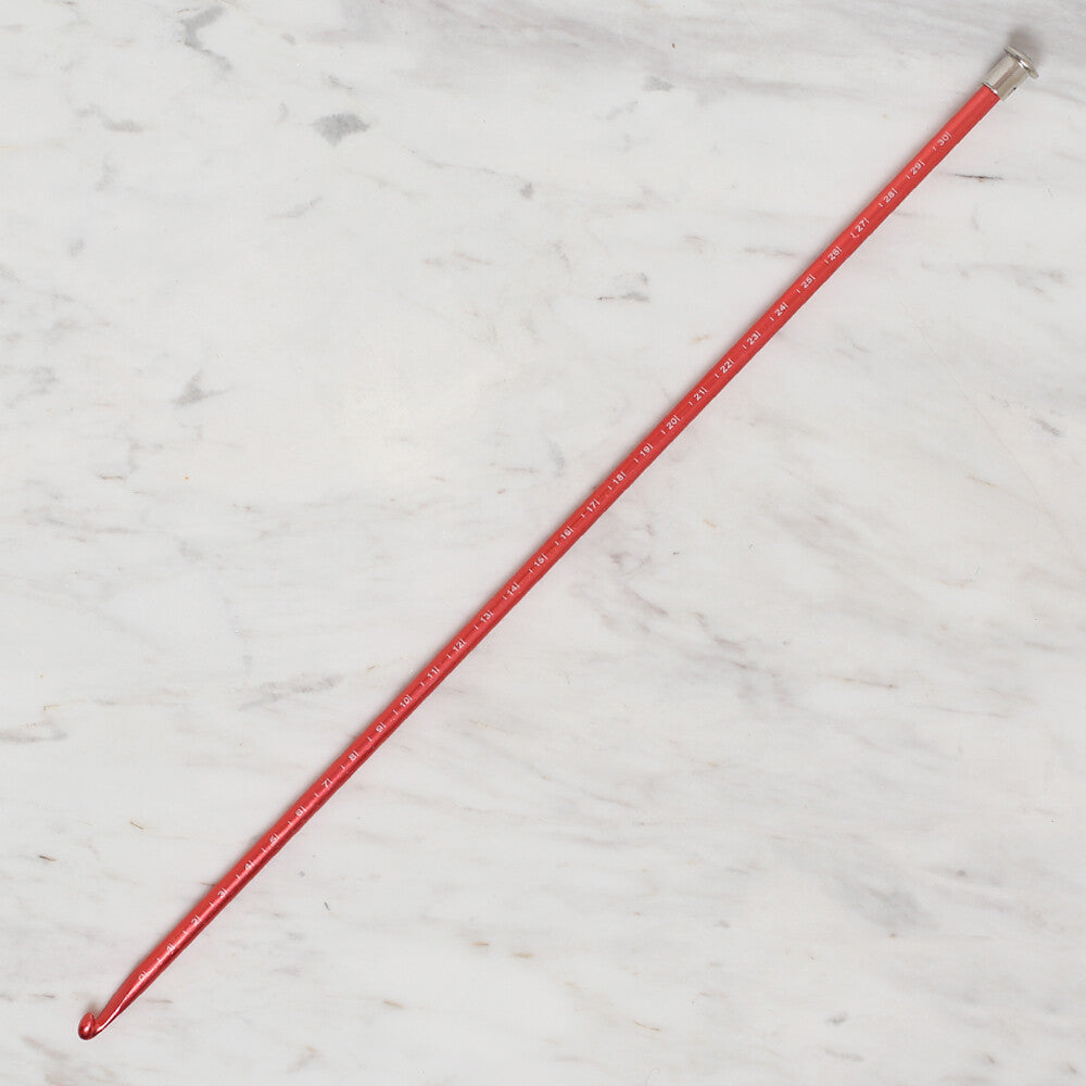 Yabalı 6mm 35 cm Crochet Hook with Measure, Red - YBL-348