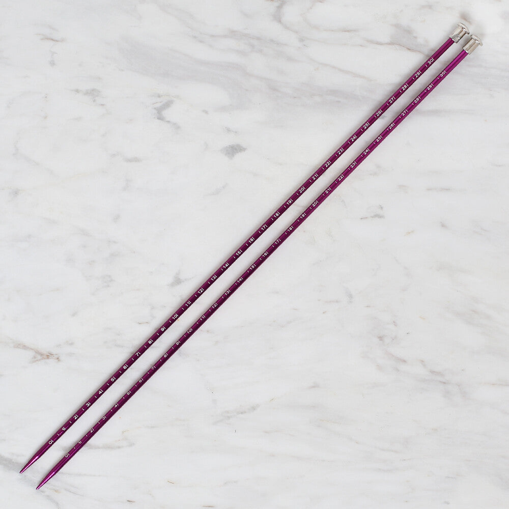 Yabalı 4mm 35 cm Knitting Needle with Measure, Purple - YBL-347