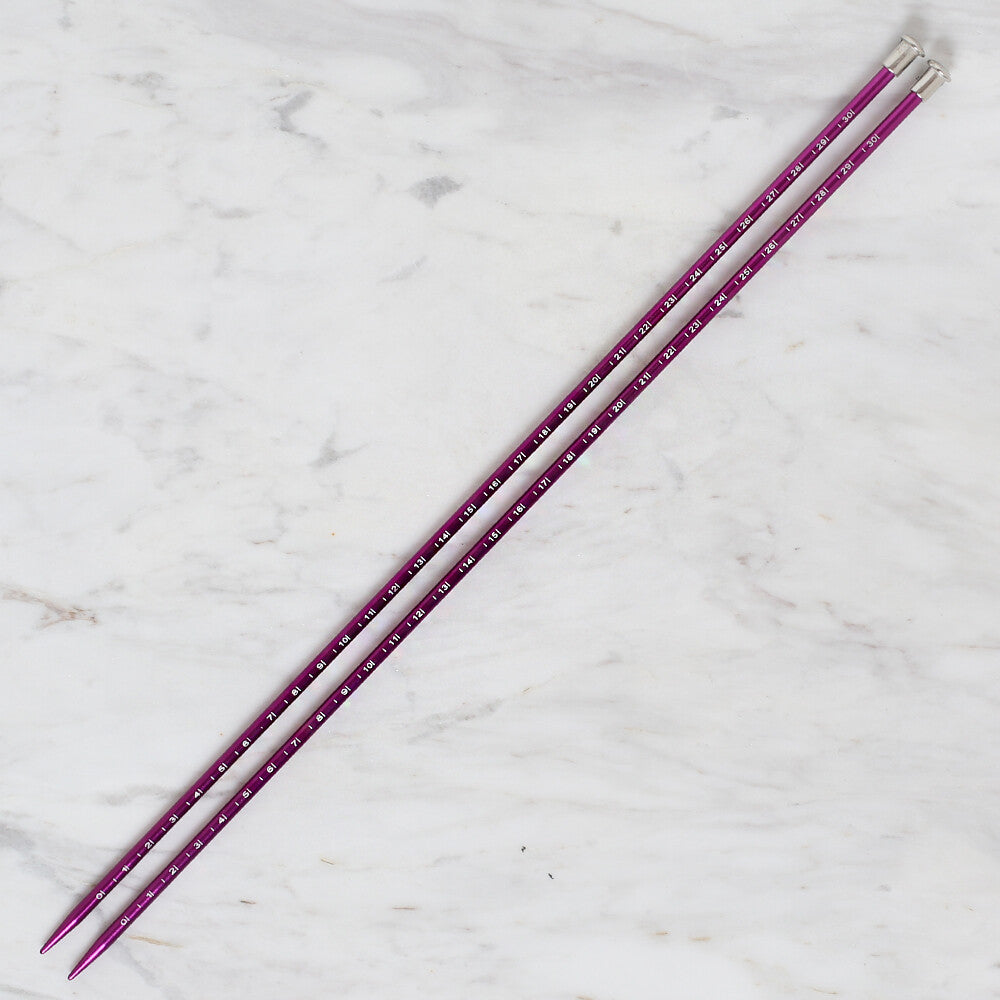 Yabalı 4.5mm 35 cm Knitting Needle with Measure, Purple - YBL-347