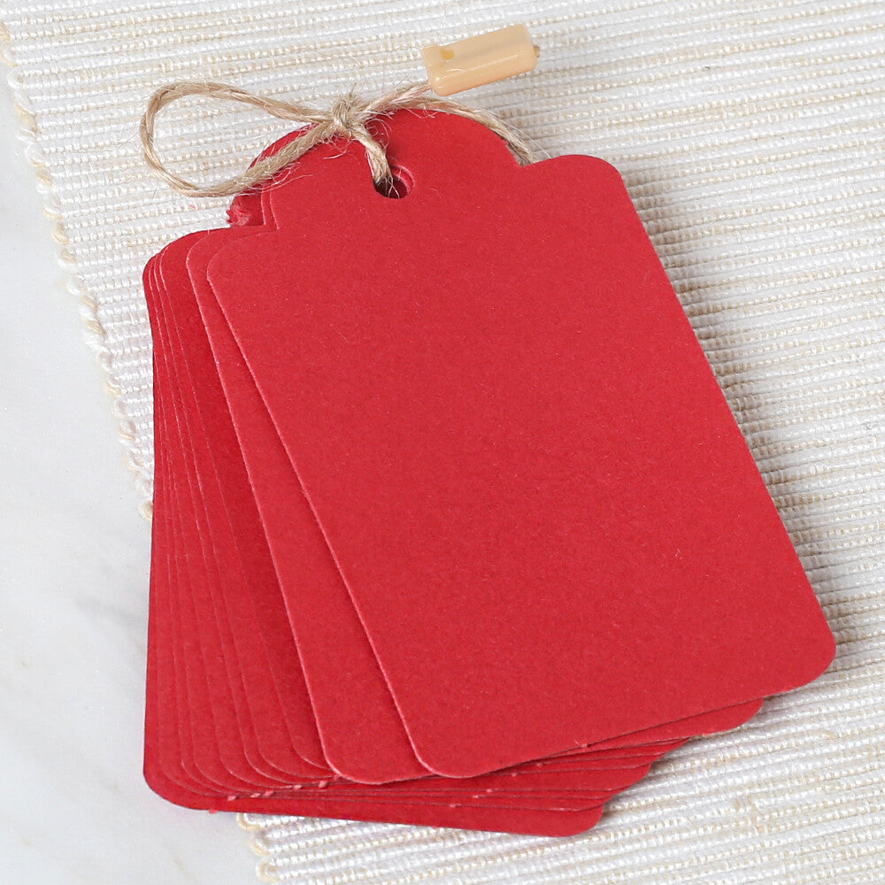 Loren 10 pcs Tag and Clip-On Tag Thread, Red