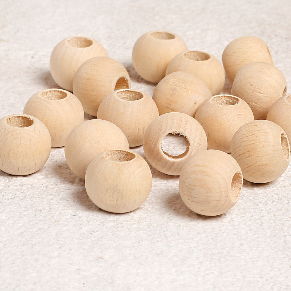 Loren Crafts 20 pcs 20mm Raw Wooden Bead, Round