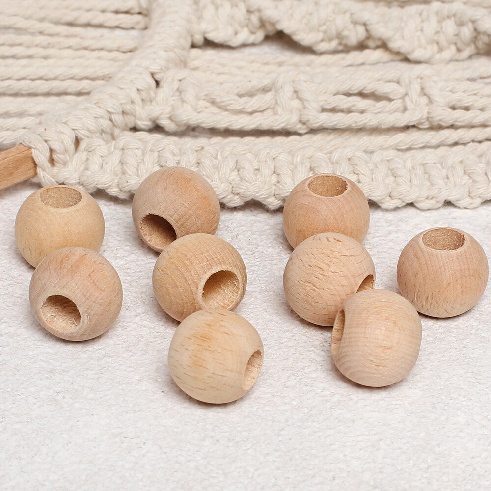 Loren Crafts 15 pcs 22mm Raw Wooden Bead, Round
