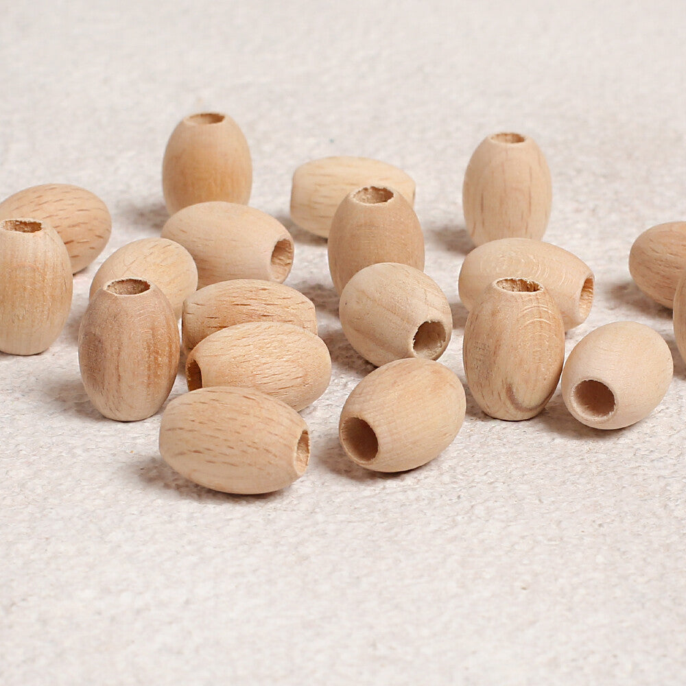 Loren Crafts 20 pcs 20mm Raw Wooden Bead, Oval