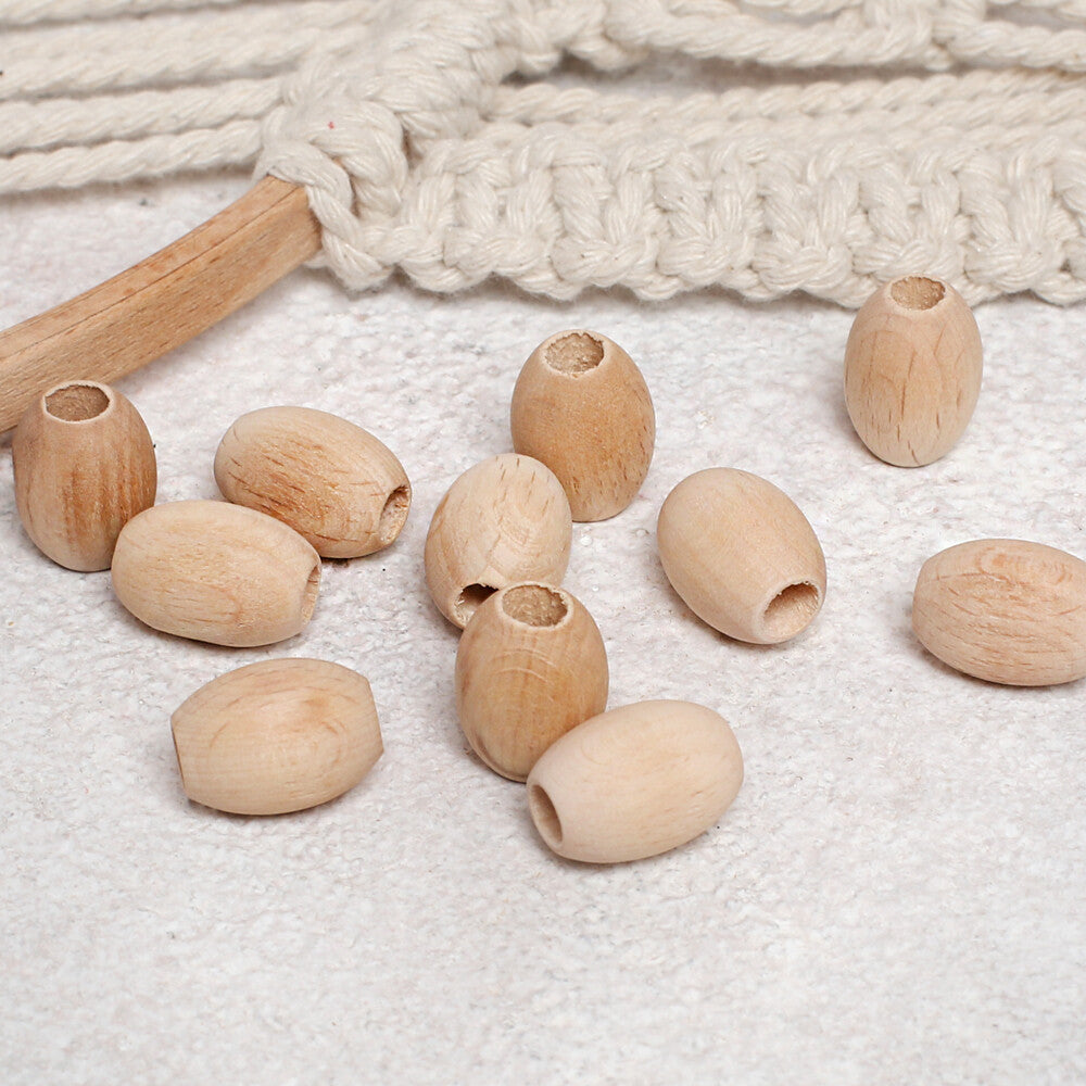 Loren Crafts 20 pcs 20mm Raw Wooden Bead, Oval