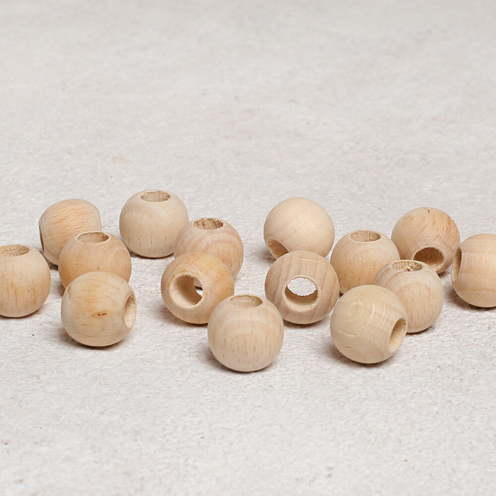 Loren Crafts 30 pcs 16mm Raw Wooden Bead, Round 