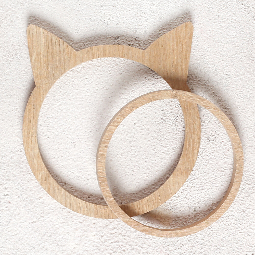Loren Crafts Cat Shaped Wooden Embroidery Hoop