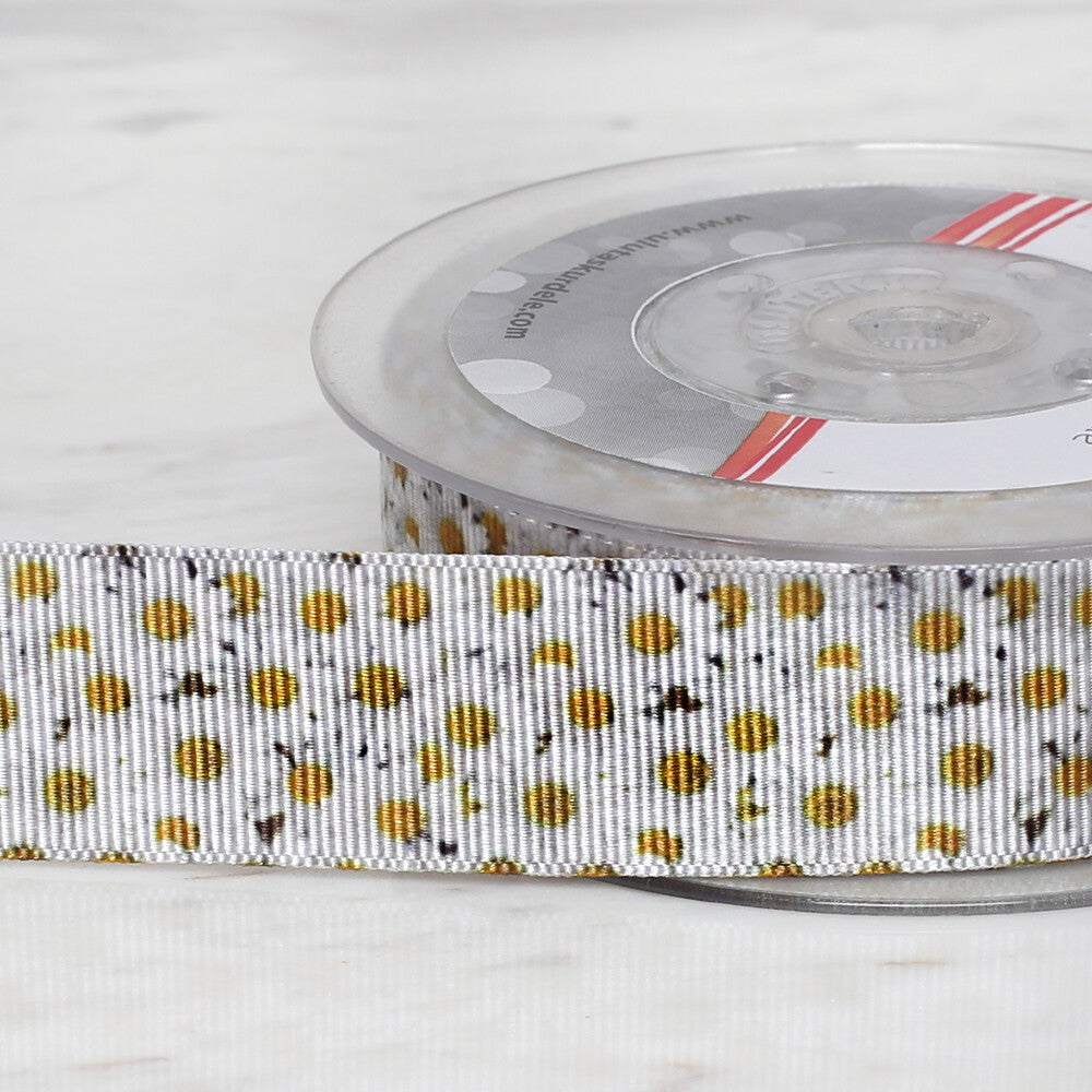 Ulutaş 2.5 cm 20 m Daisy Patterned Grosgrain Ribbon