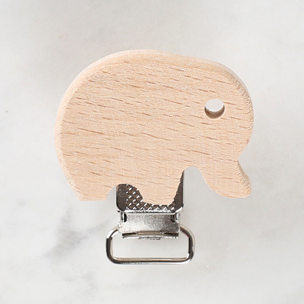 Loren Crafts Elephant Shaped Wooden Pacifier Clip