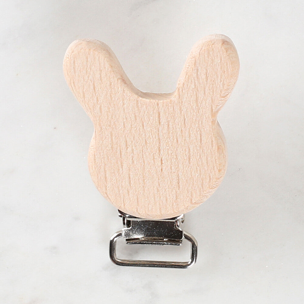Loren Crafts Rabbit Shaped Wooden Pacifier Clip
