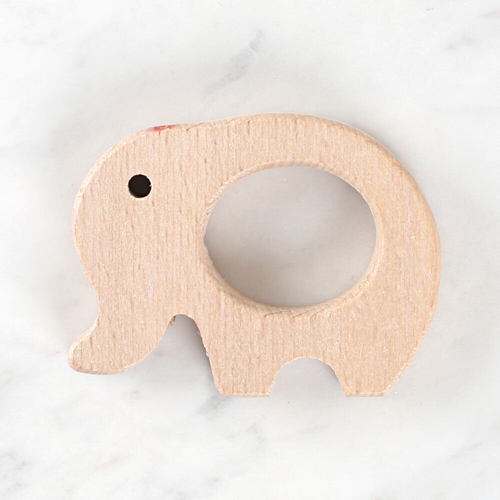 Loren Crafts Elephant Shaped Organic Wooden Teether Ring