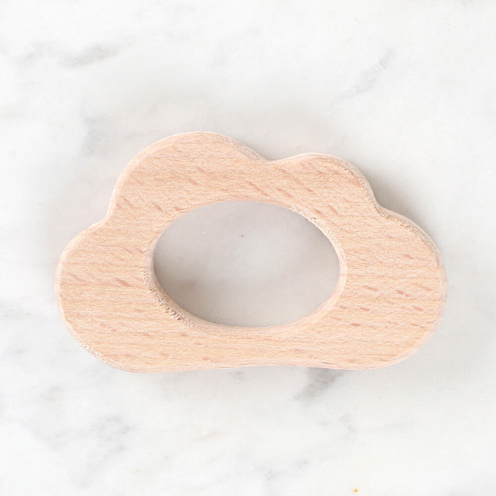 Loren Crafts Cloud Shaped Organic Wooden Teether Ring
