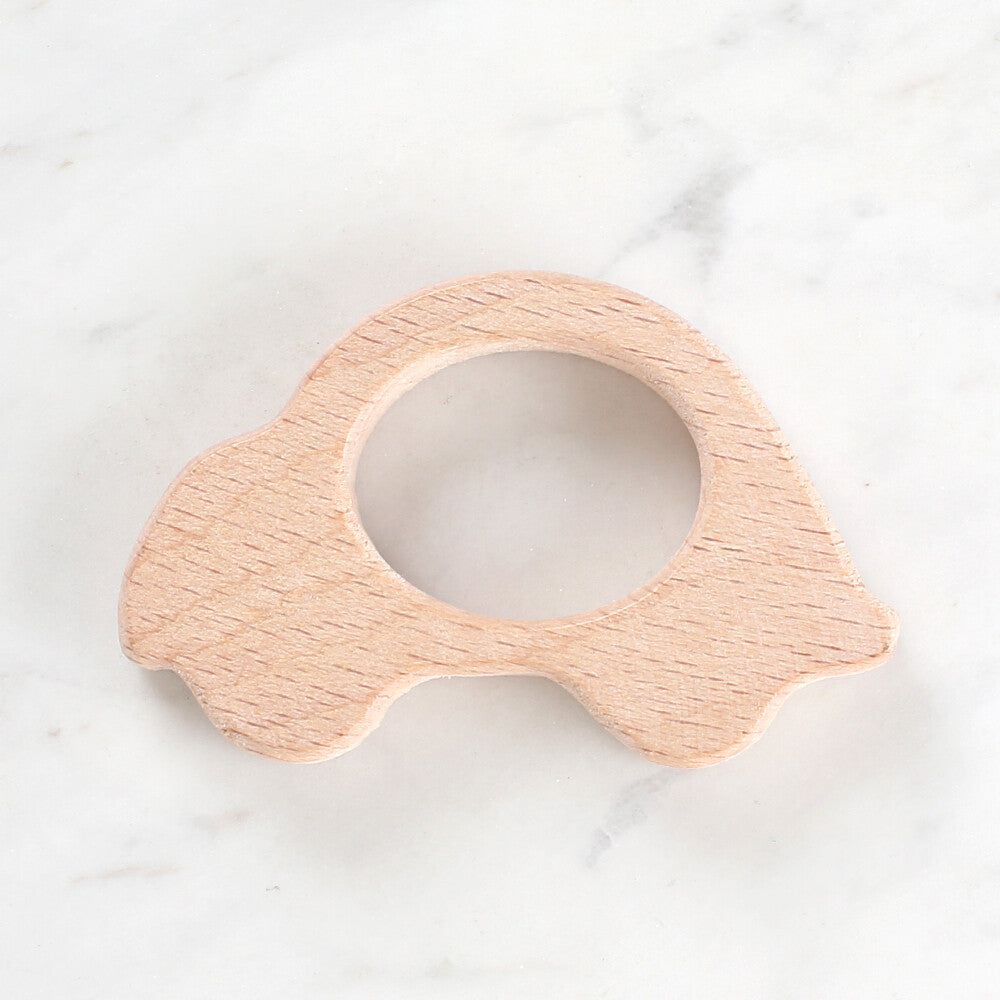 Loren Crafts Car Shaped Organic Wooden Teether Ring