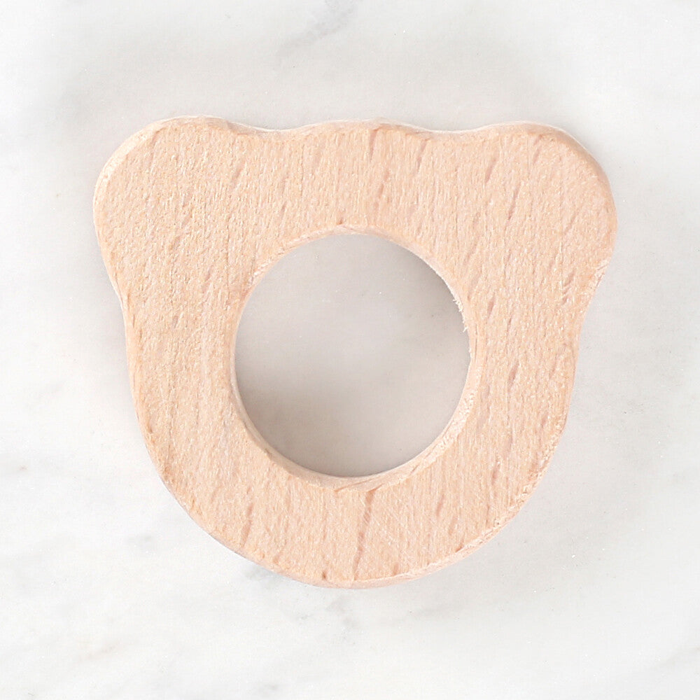 Loren Crafts Teddy Bear Shaped Organic Wooden Teether Ring