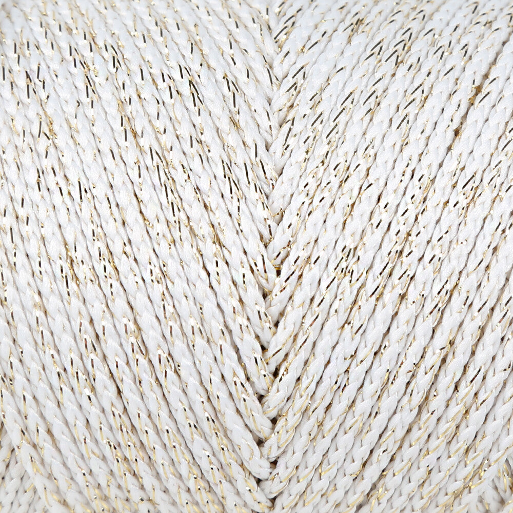 Loren Soft Star Macrame Yarn, Thread Gold Glittery Cream - RM103