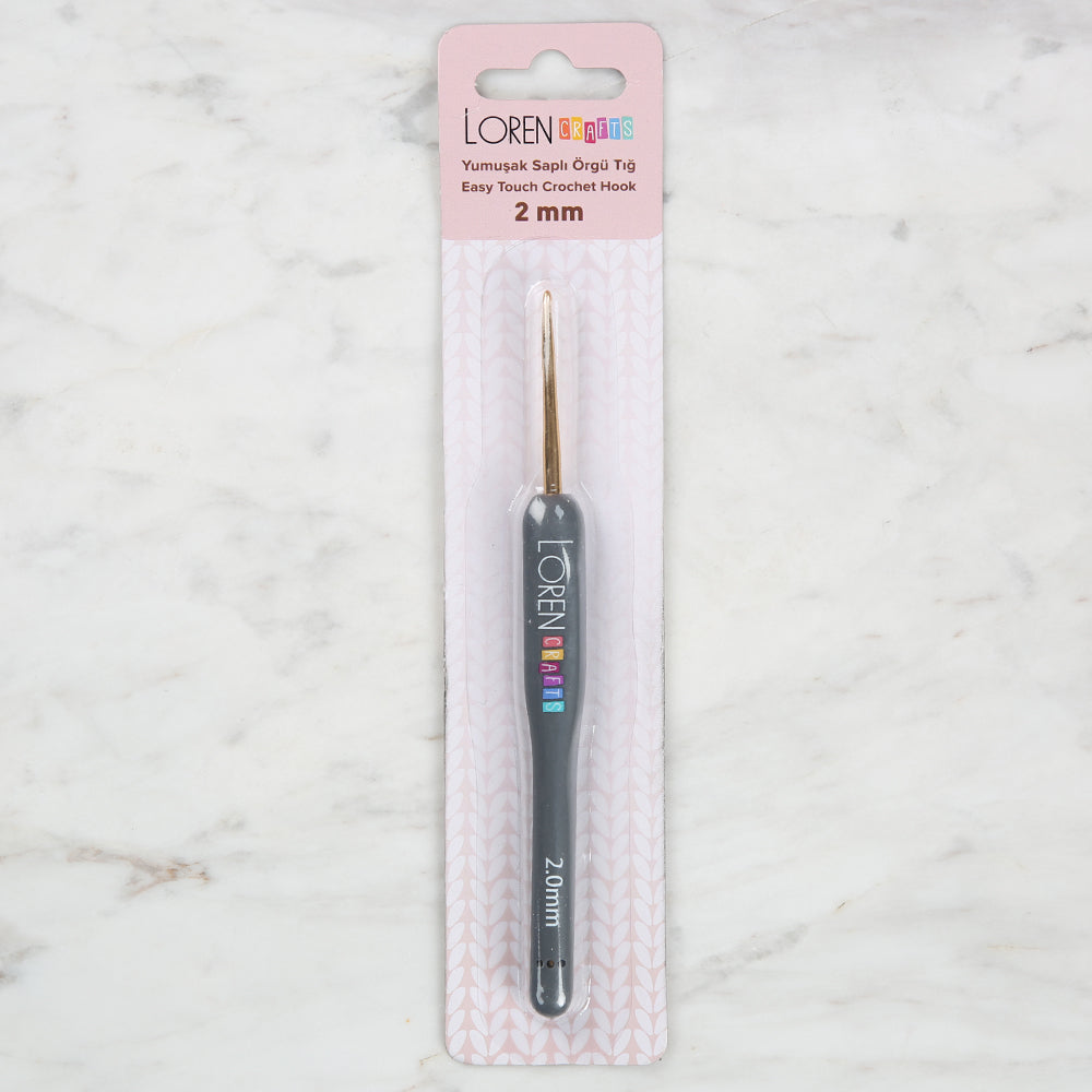 Loren Crafts Golden Tip Soft Handle Wool Crochet Hook LRN - 041 2 mm