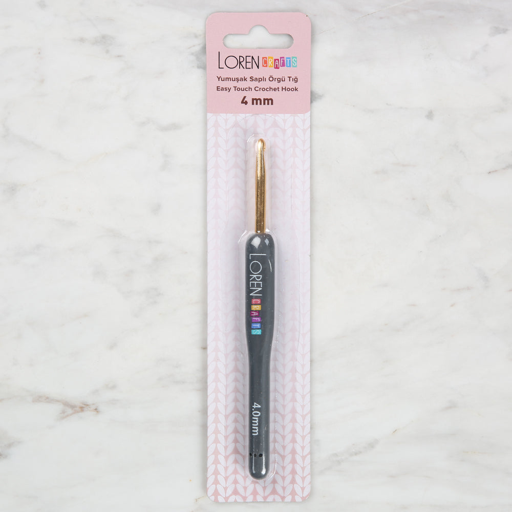 Loren Crafts Golden Tip Soft Handle Wool Crochet Hook LRN - 041 4 mm