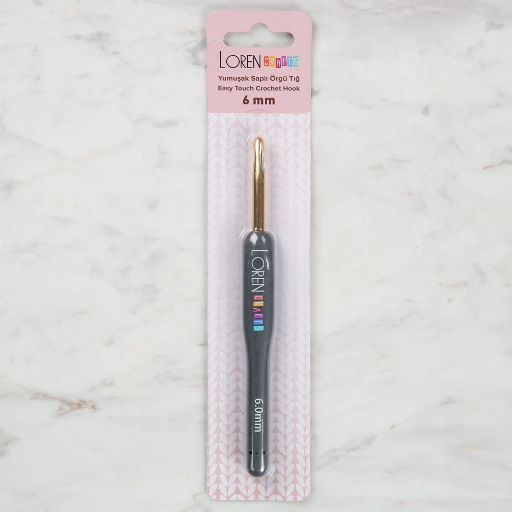 Loren Crafts Golden Tip Soft Handle Wool Crochet Hook LRN - 041 6 mm