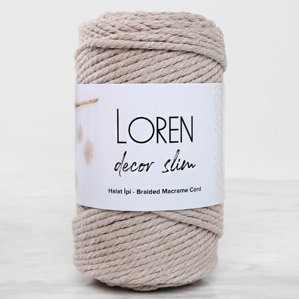 Loren Decor Slim Macrame Yarn, Beige - L049