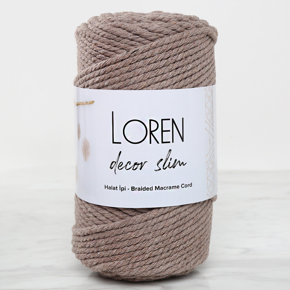 Loren Decor Slim Macrame Yarn, Mink - L143
