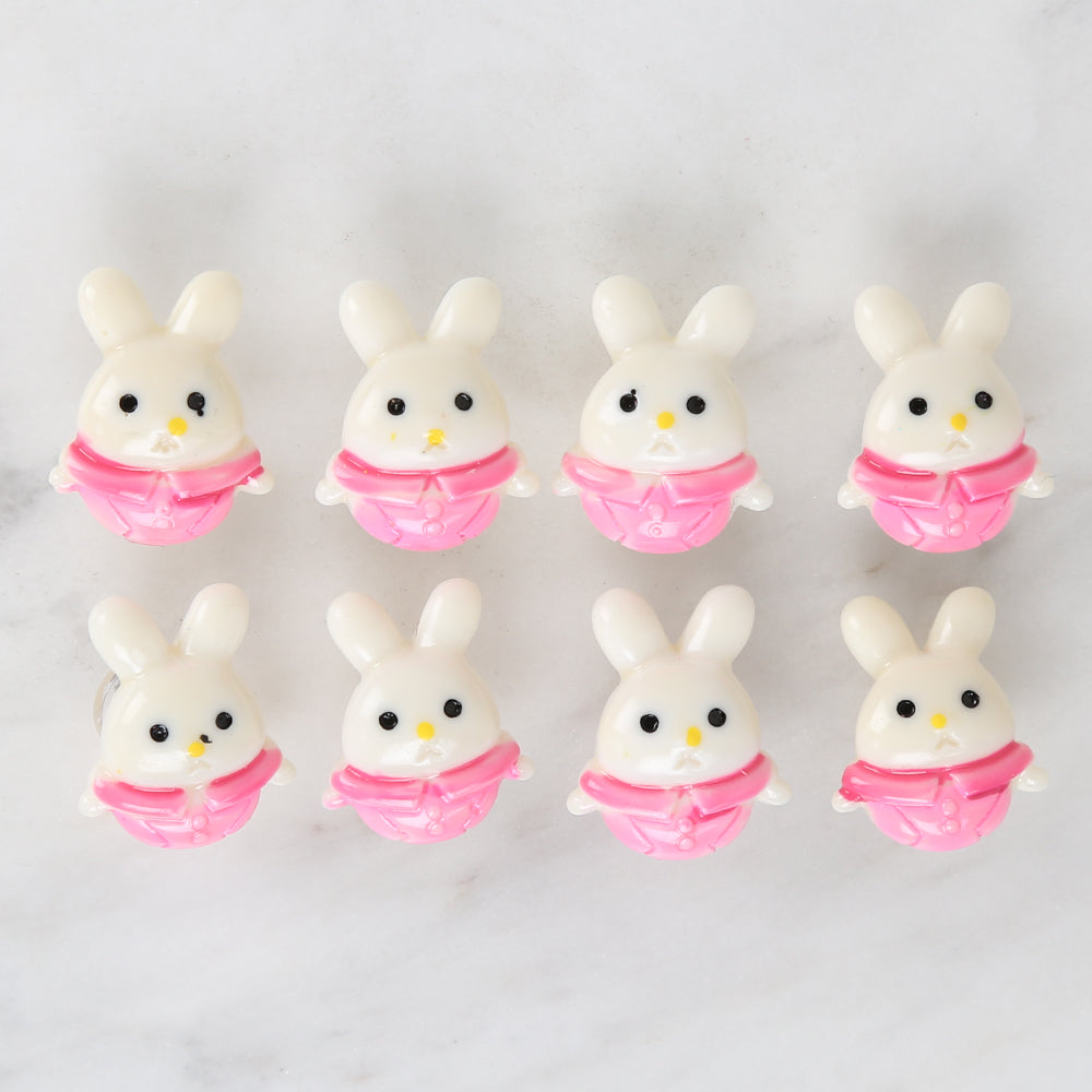 Loren Crafts 8-piece Pink Rabbit Button - 3029