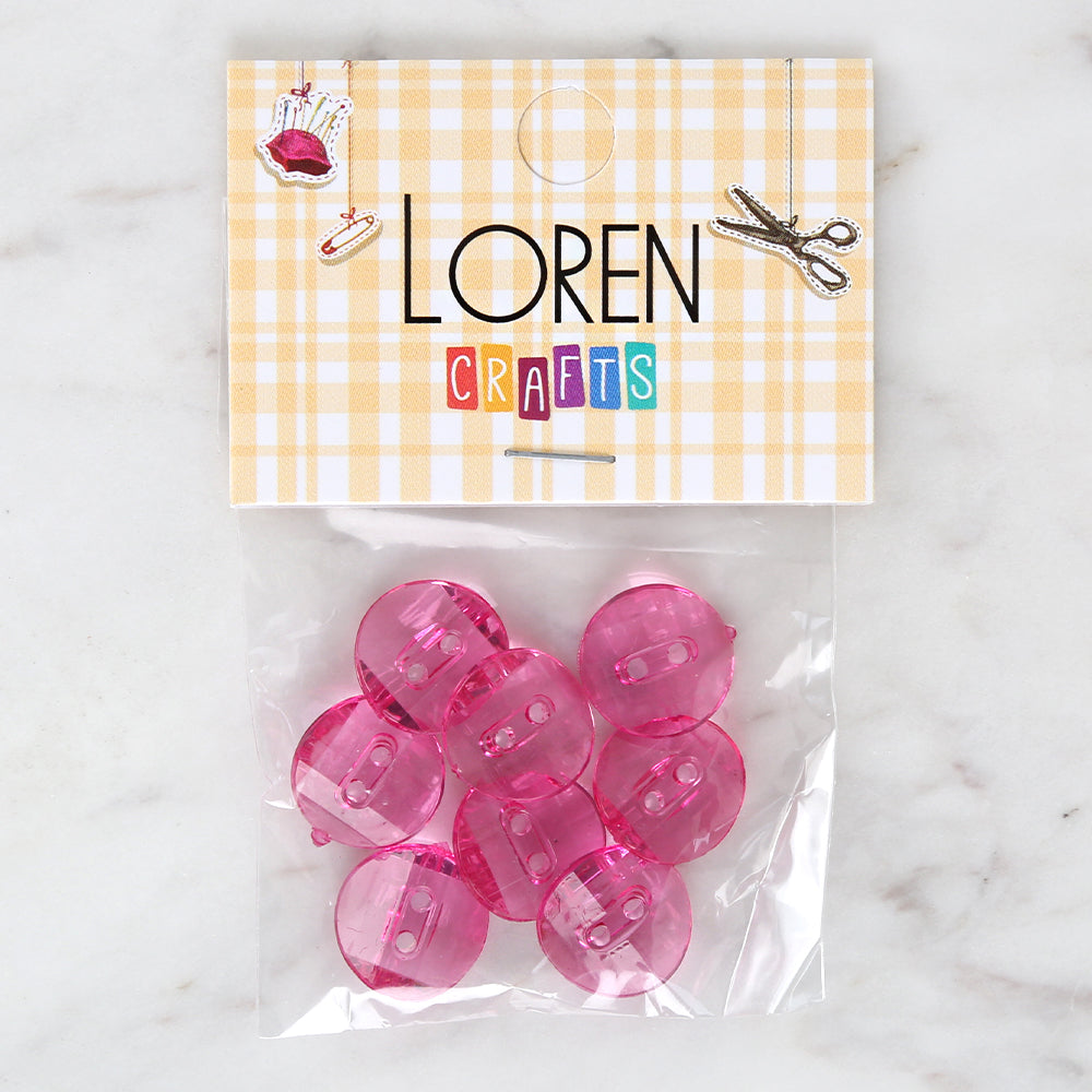 Loren Crafts 8-piece Pink Button - 3061