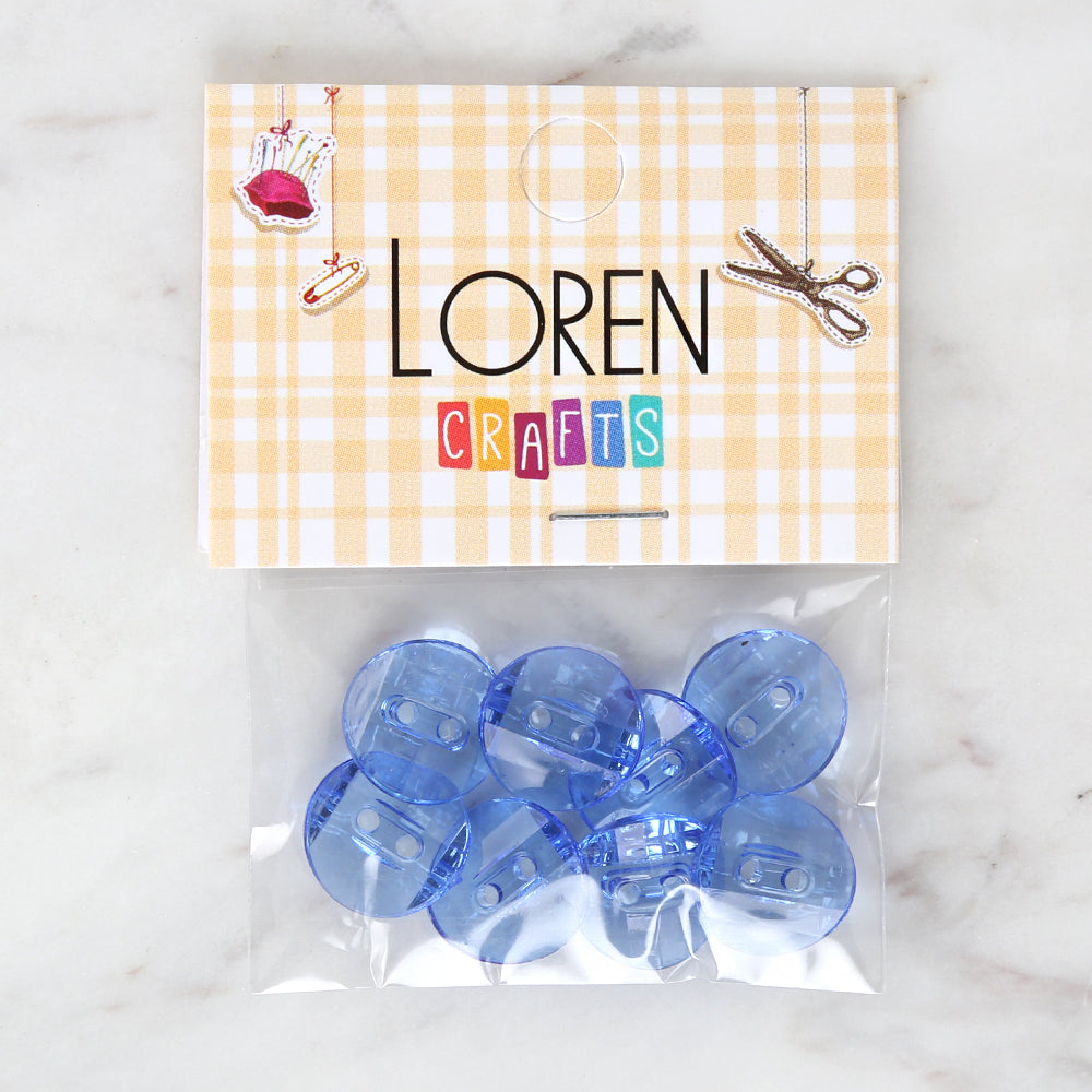 Loren Crafts 8-piece Blue Button - 3062