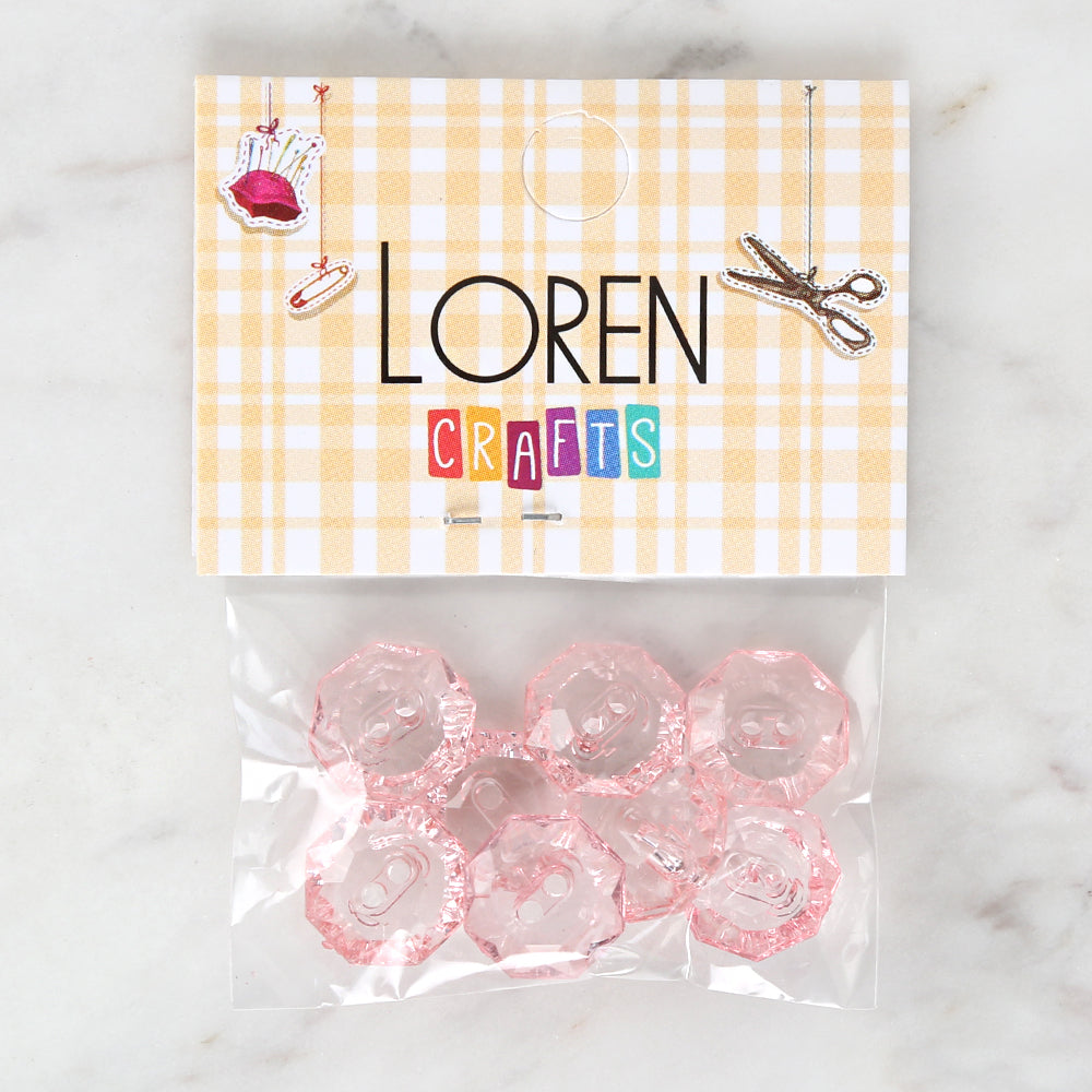 Loren Crafts 8-piece Pink Button - 3064