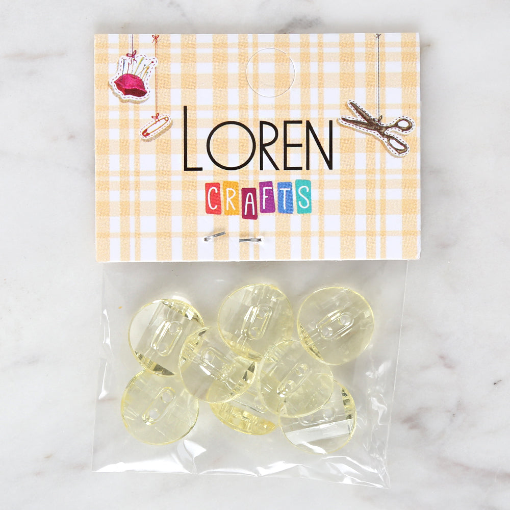 Loren Crafts 8-piece Yellow Button - 3067