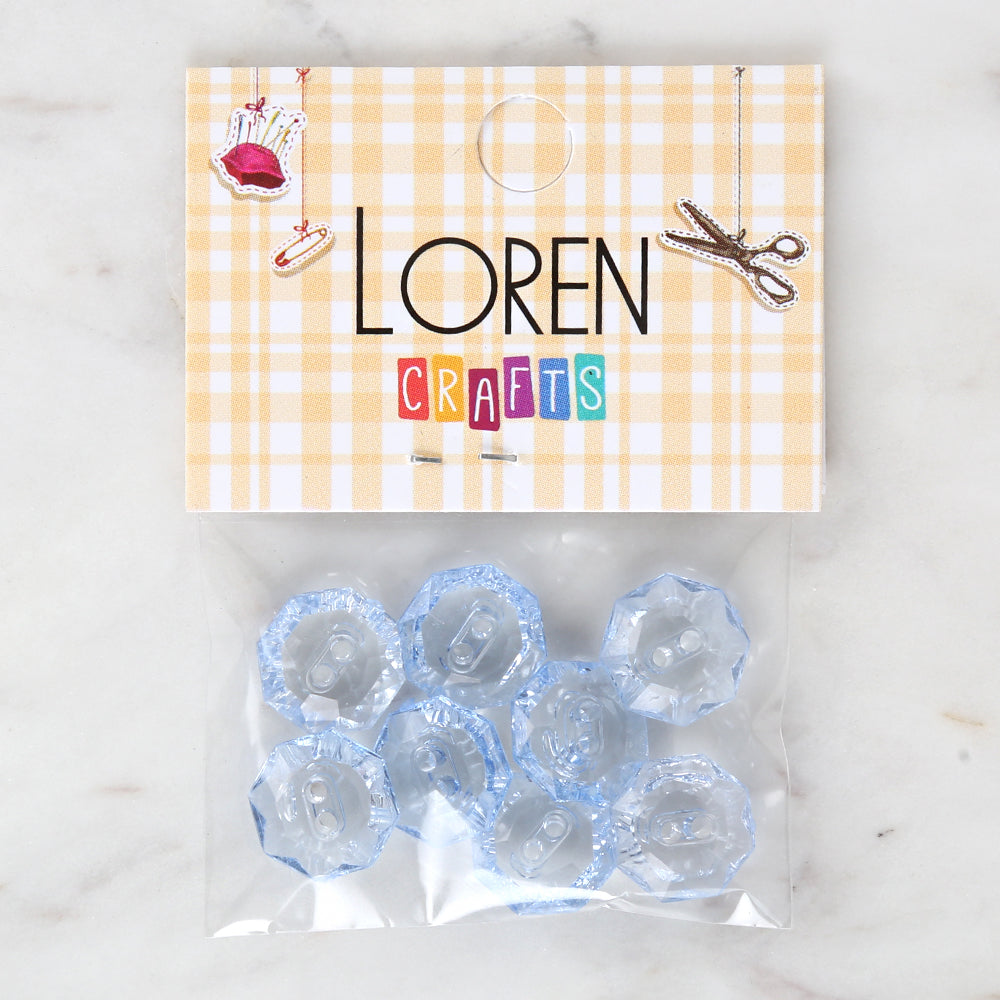 Loren Crafts 8-piece Blue Button - 3068