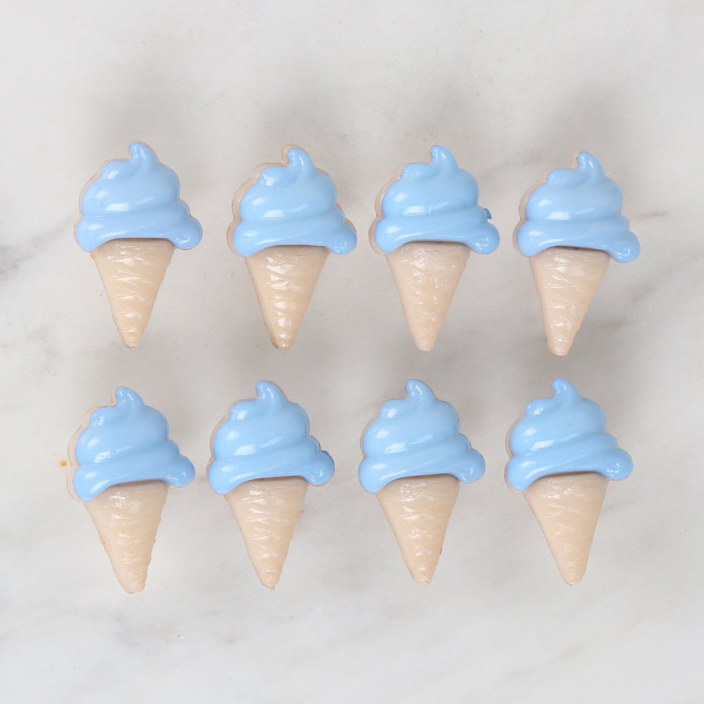 Loren Crafts 8-piece Blue Ice Cream Button - 3071