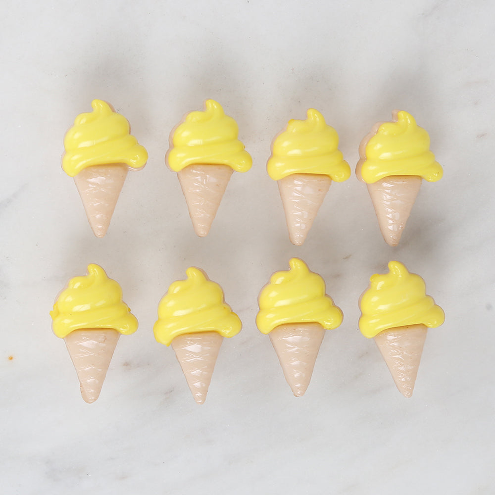 Loren Crafts 8-piece Yellow Ice Cream Button - 3072