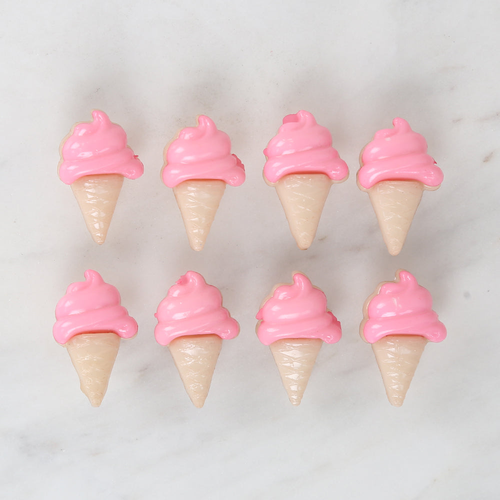 Loren Crafts 8-piece Pink Ice Cream Button - 3073