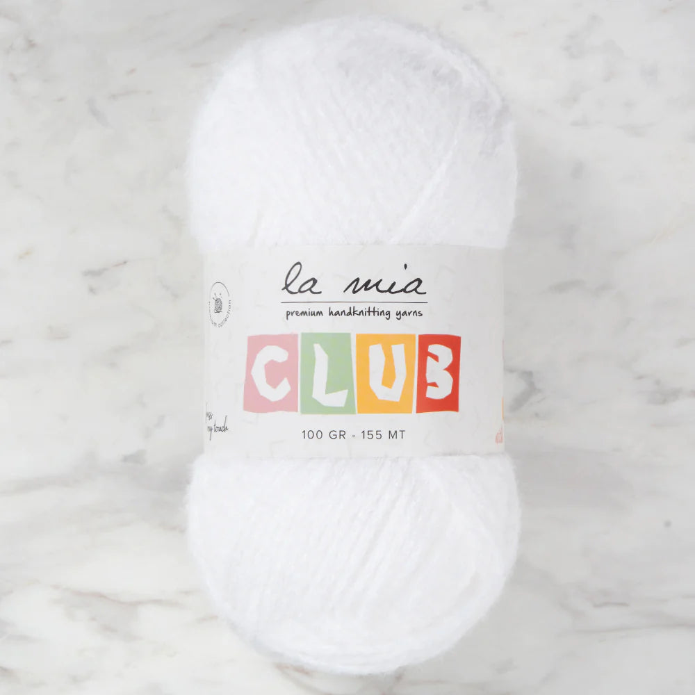 La Mia Club Hand Knitting Yarn White, 601