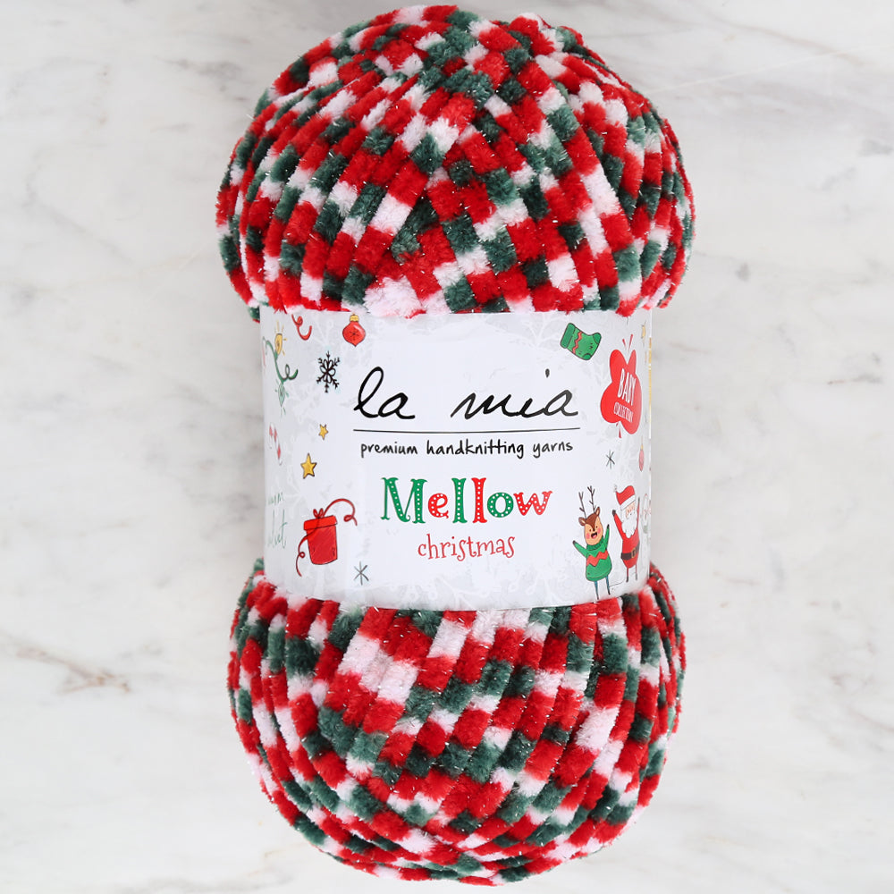 La Mia Mellow Christmas Silver Glitter Hand Knitting Yarn - 1001