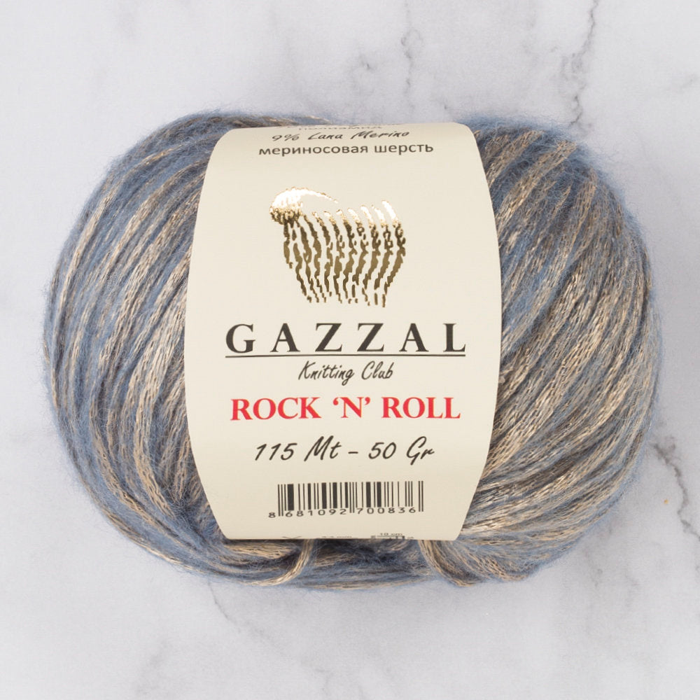 Gazzal Rock'N'Roll Yarn, Blue and Gold  - 13478