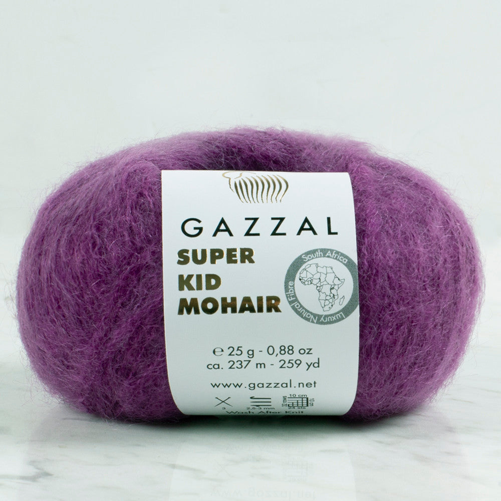 Gazzal Super Kid Mohair  25 Gr Knitting Yarn, Purple - 64410