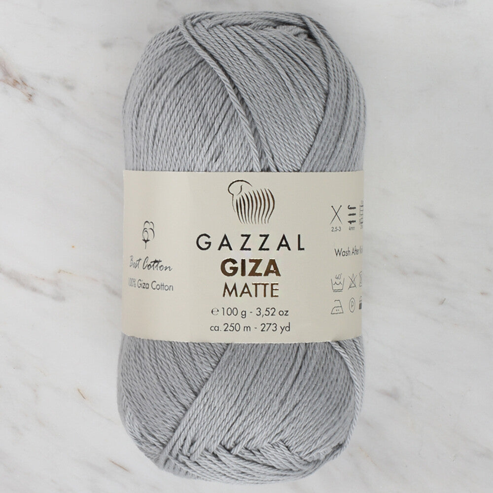 Gazzal Giza Matte Yarn, Grey - 5554