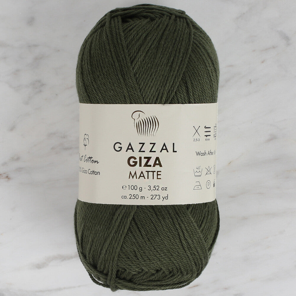 Gazzal Giza Matte Yarn, Navy Green - 5563