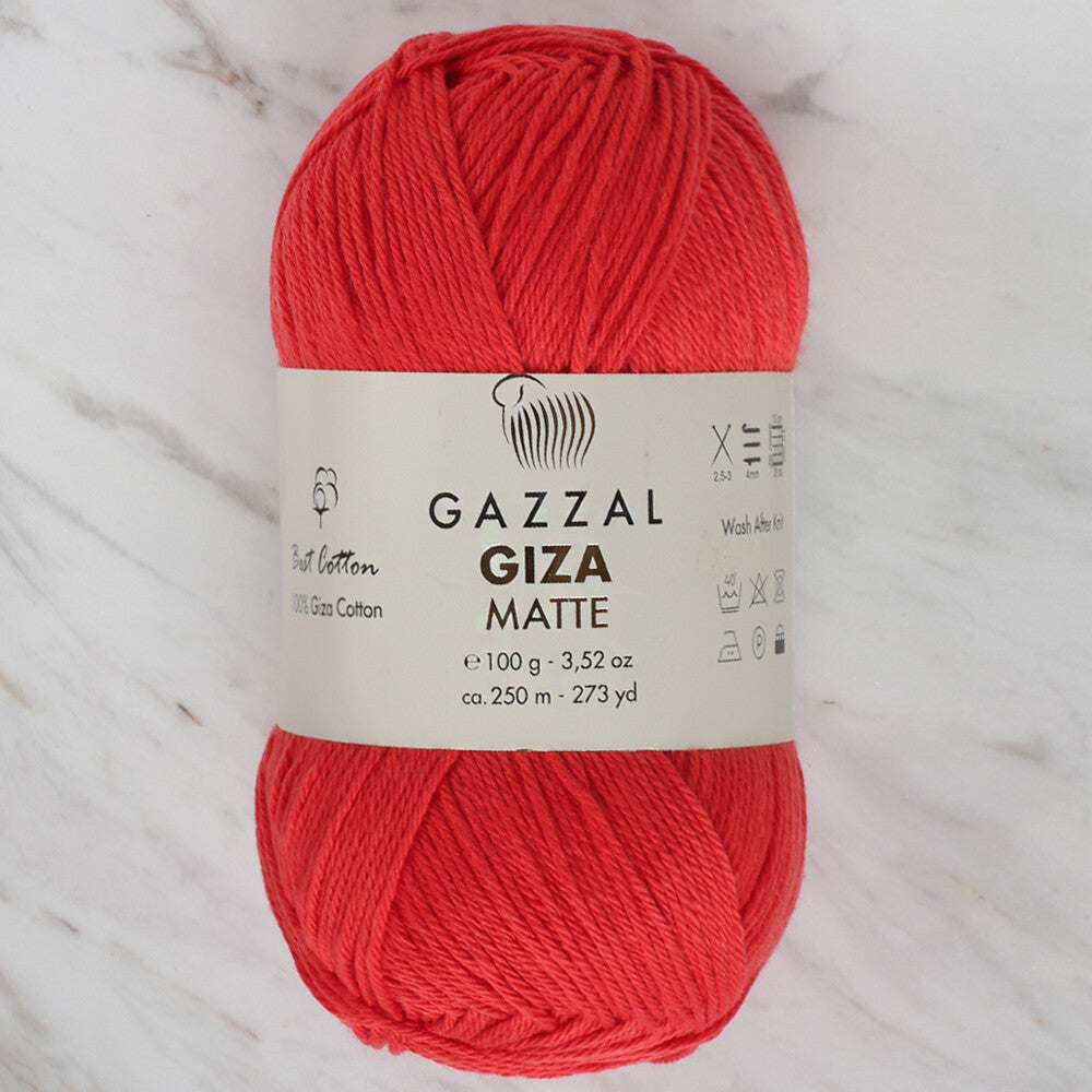 Gazzal Giza Matte Yarn, Red - 5566