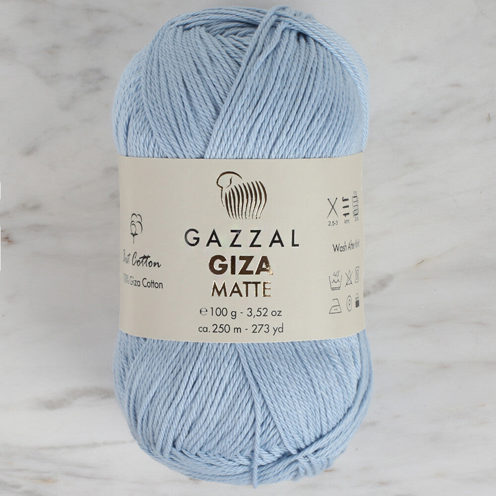 Gazzal Giza Matte Yarn, Baby Blue - 5574