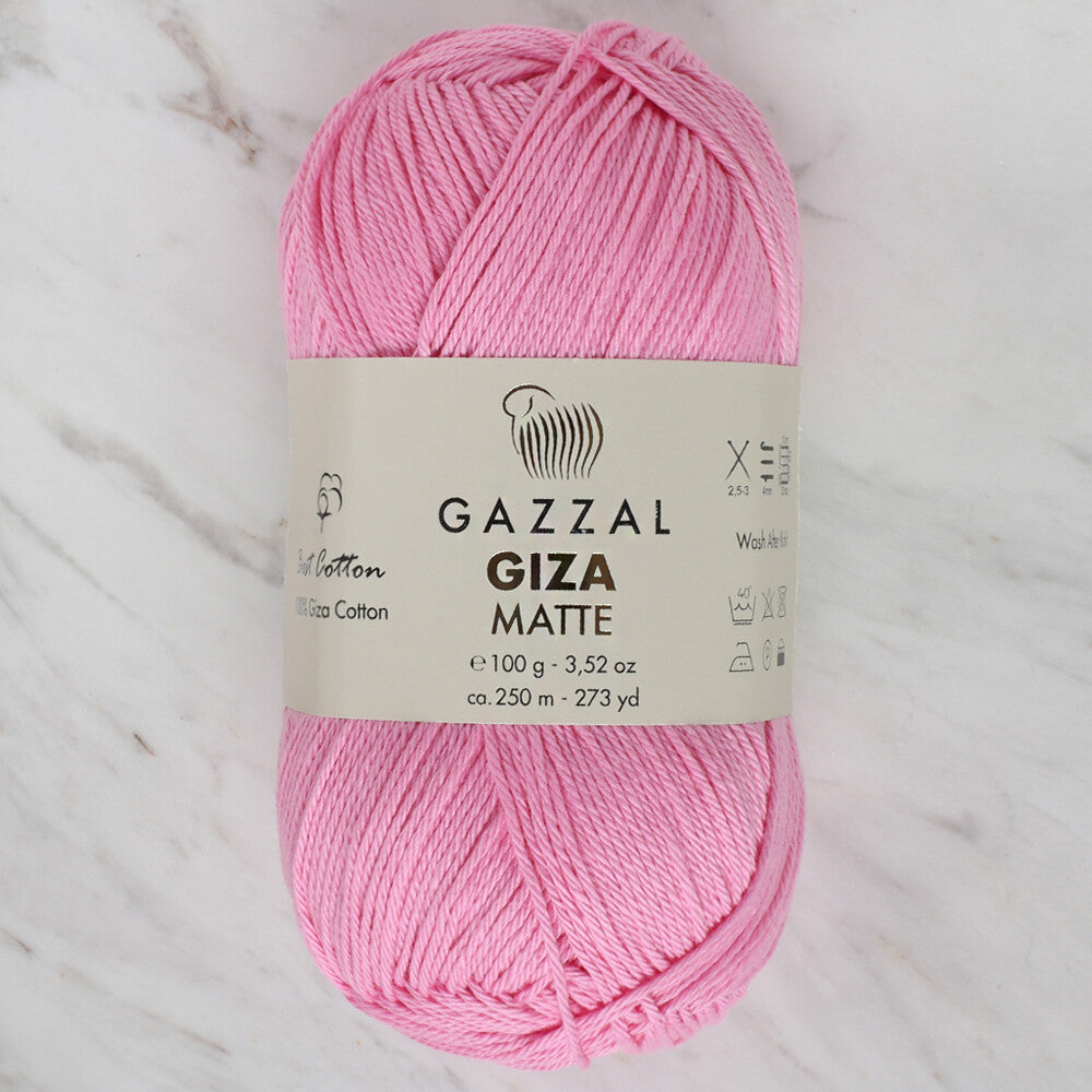 Gazzal Giza Matte Yarn, Baby Pink - 5592