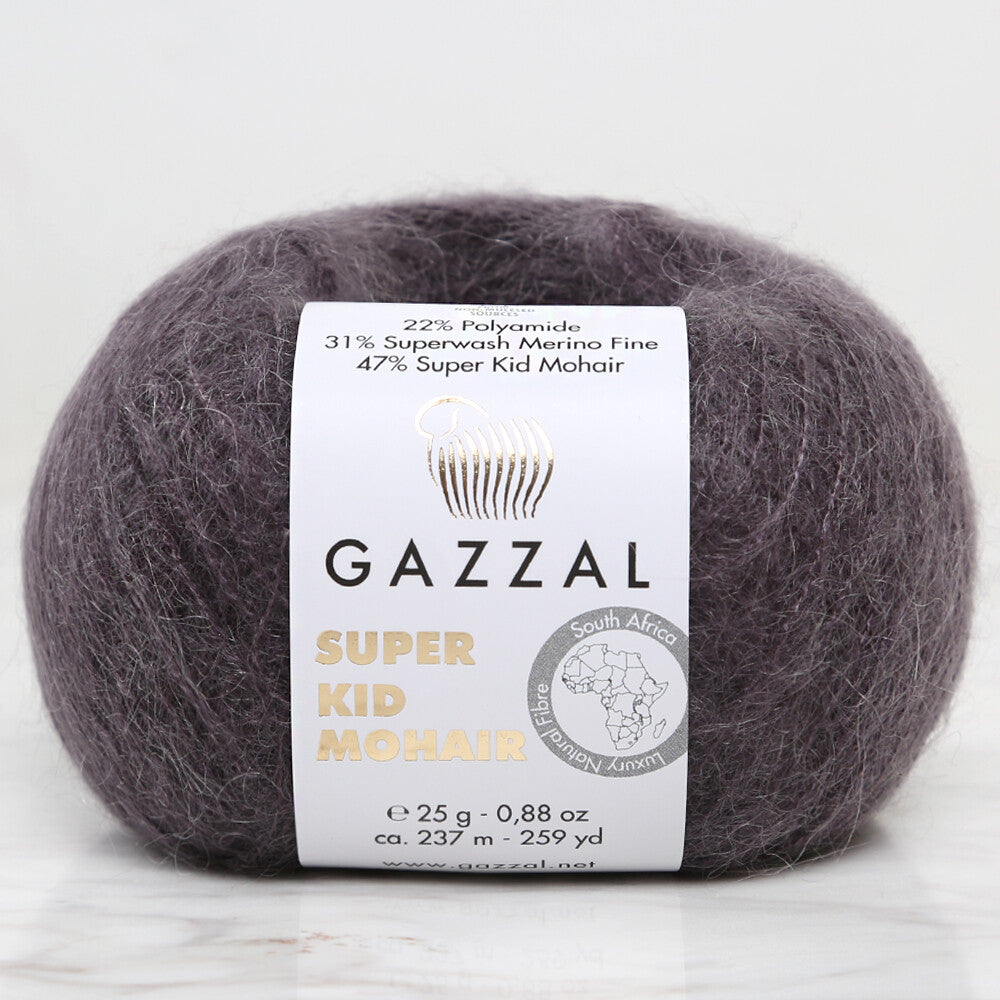 Gazzal Super Kid Mohair 25 Gr Knitting Yarn, Dark Grey- 64432