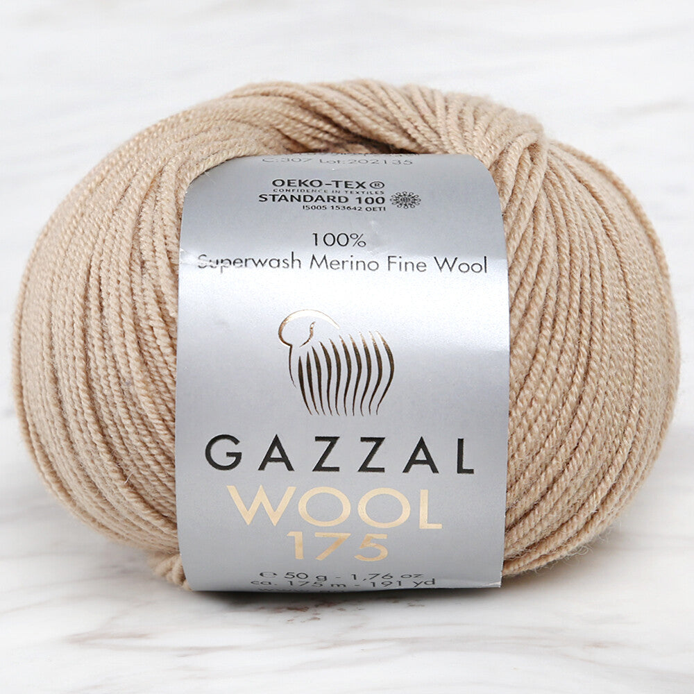 Gazzal Wool 175 50 Gr Yarn, Beige - 307