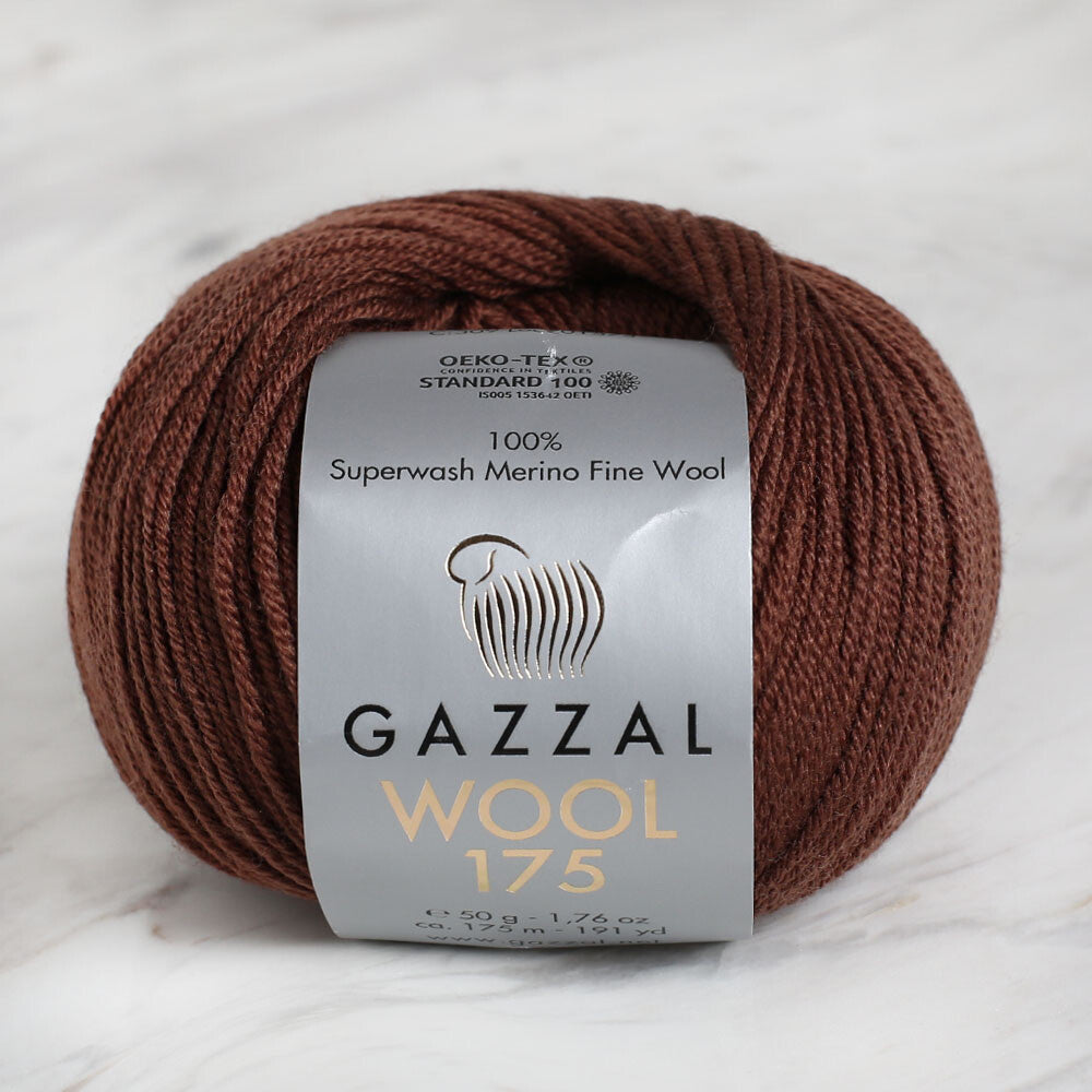 Gazzal Wool 175 50 Gr Yarn, Brown - 309