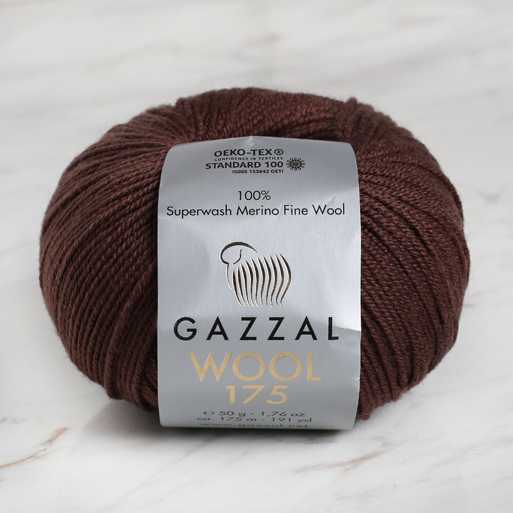 Gazzal Wool 175 50 Gr Yarn, Brown - 310