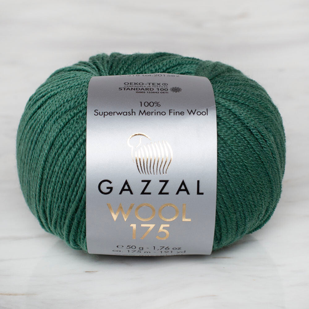 Gazzal Wool 175 50 Gr Yarn, Green - 318