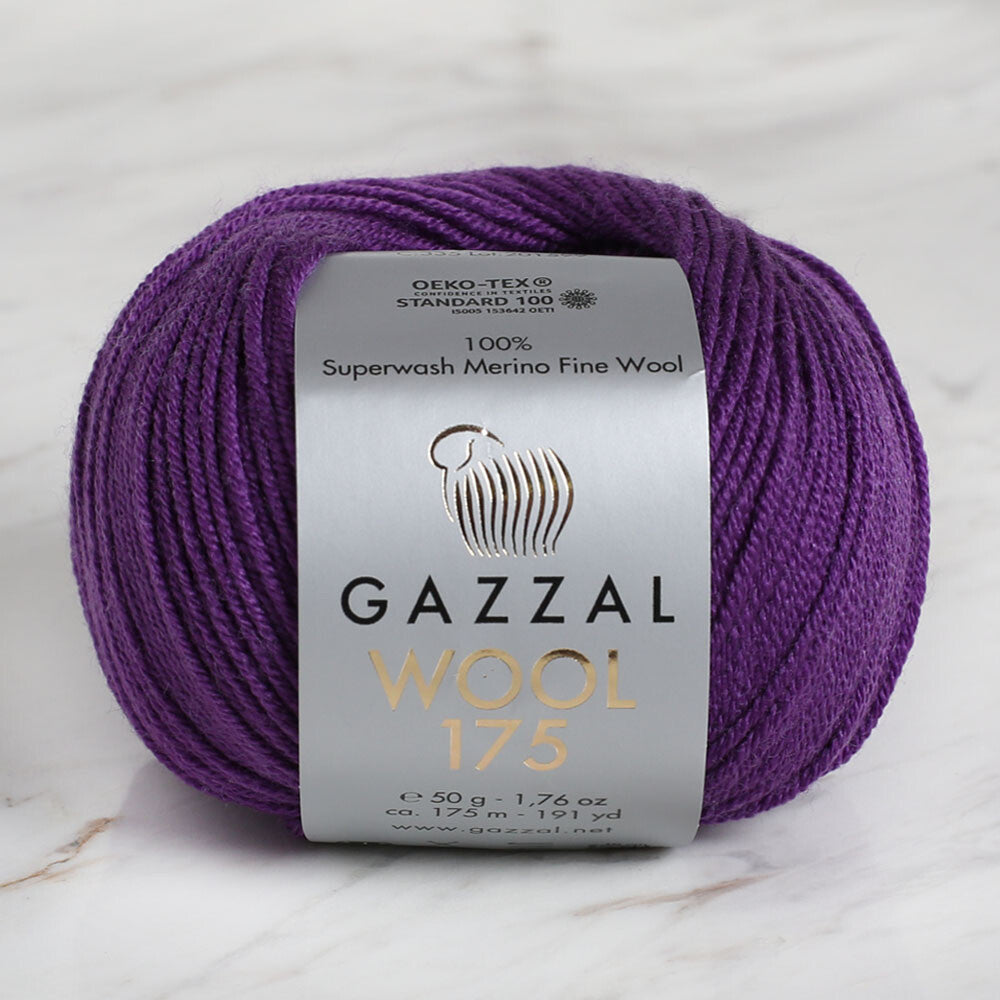 Gazzal Wool 175 50 Gr Yarn, Purple - 335