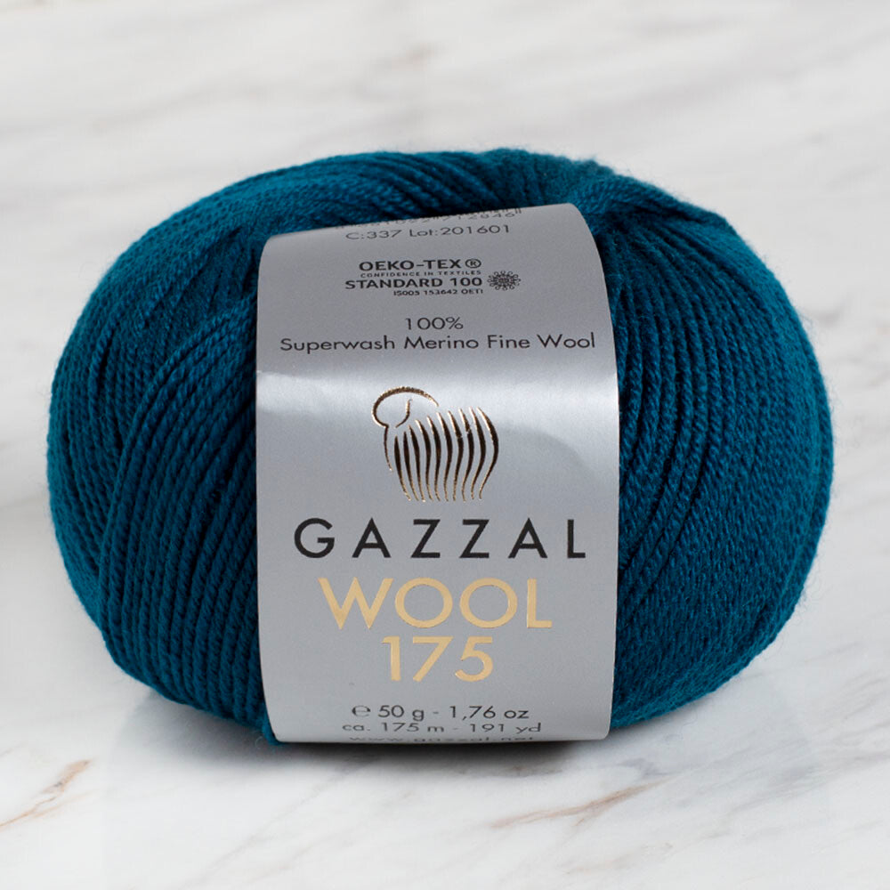 Gazzal Wool 175 50 Gr Yarn, Petrol Blue - 337